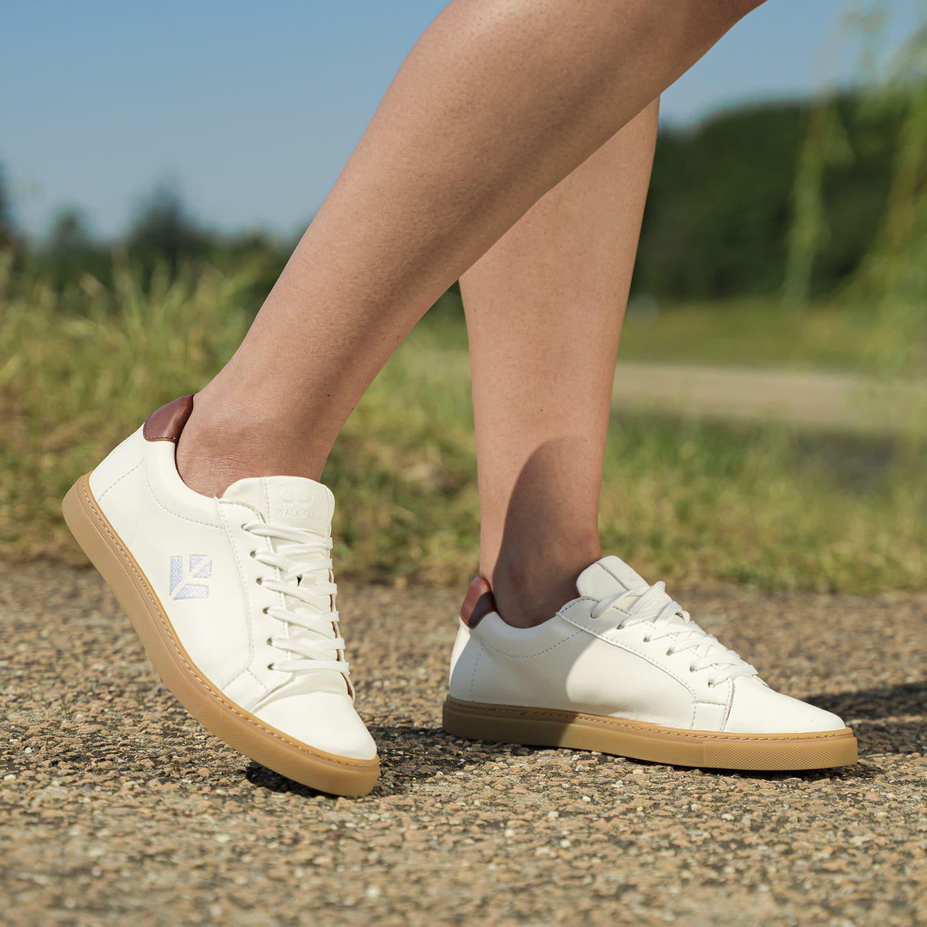 Sneakers blanc et marron vegan et recyclées COG