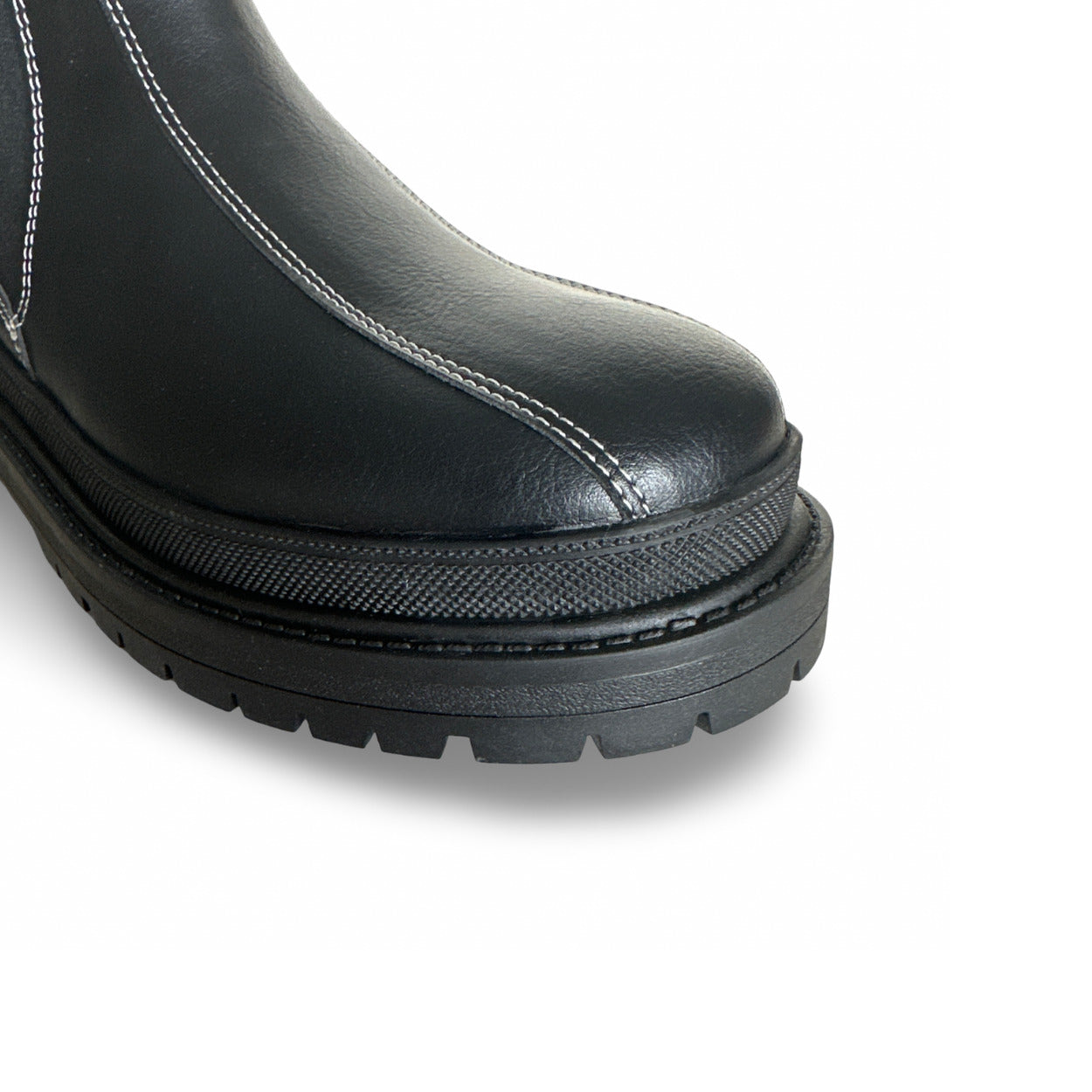Black boot with a thick sole