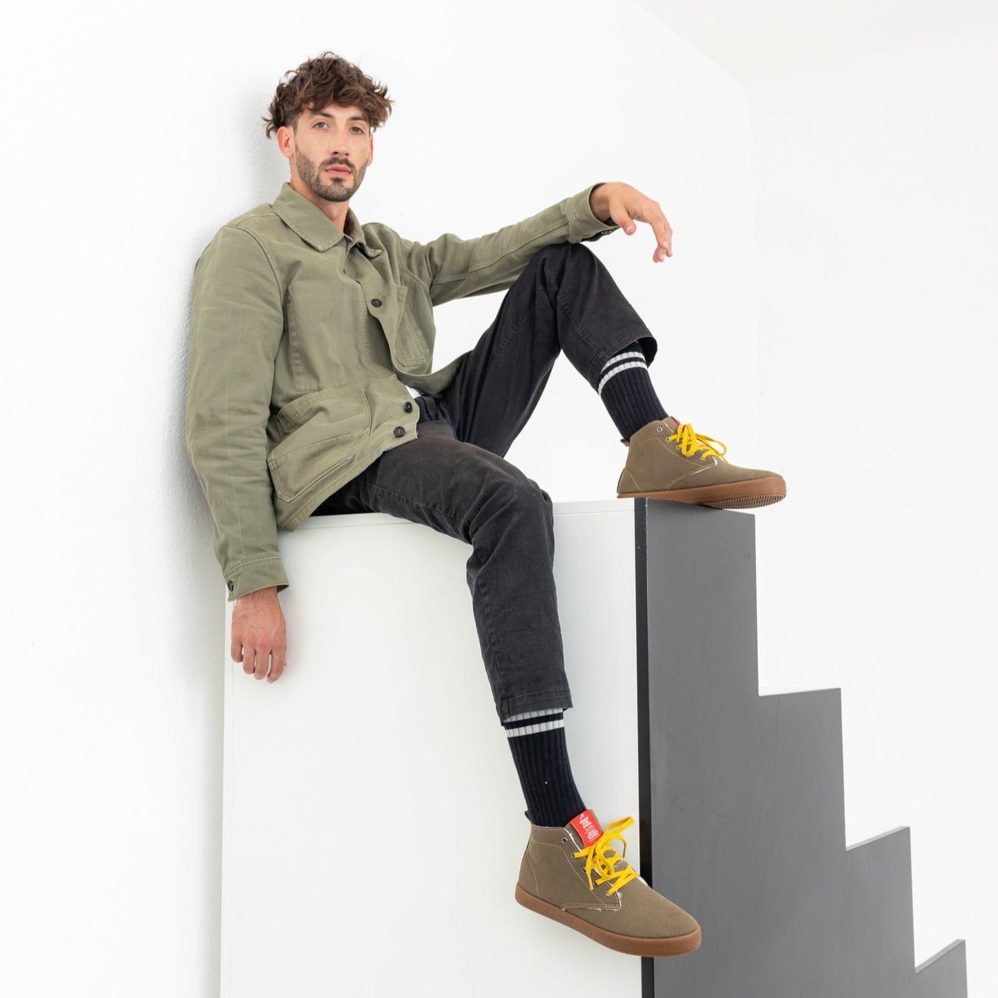 ADAM VEGAN LACE BOOTIE OLIVE