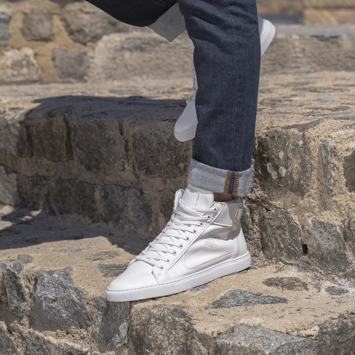 Baskets sneakers montantes végan et écologique blanche - Wallace Cog