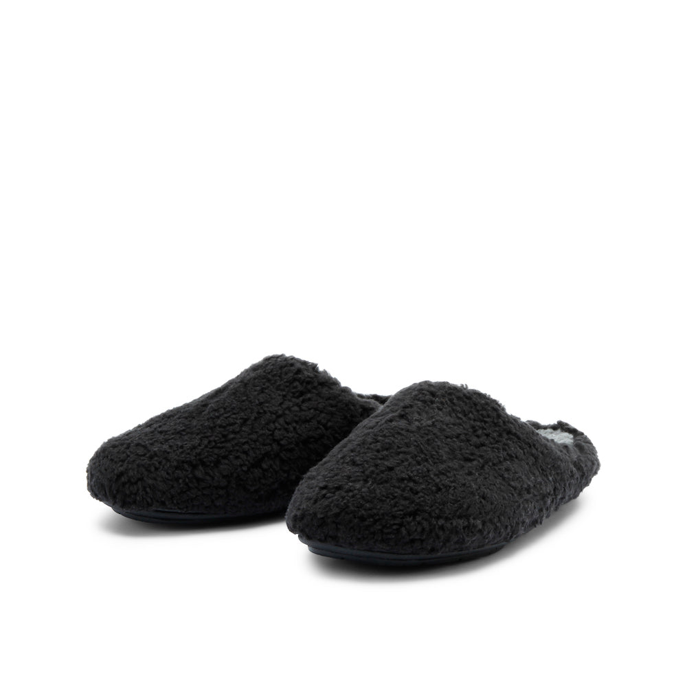 FURRY VEGAN HOMESLIPPER BLACK