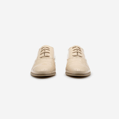 Chaussures de ville végan et écologique femme richelieu beige crème - Aiko Cog