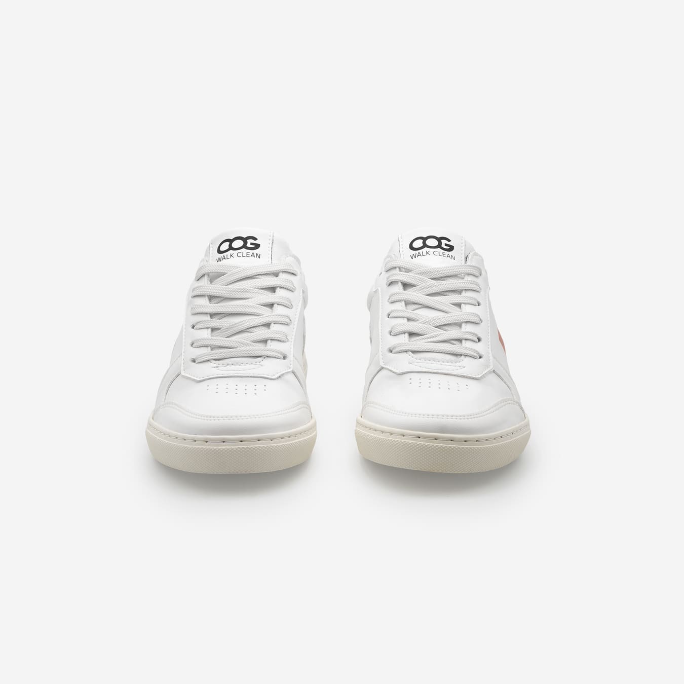 Baskets sneakers végan et écologique cuir végétal blanche rose - Topsy Cog