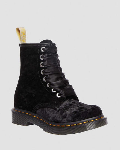 Vegan 1460 Black Crushed Velvet