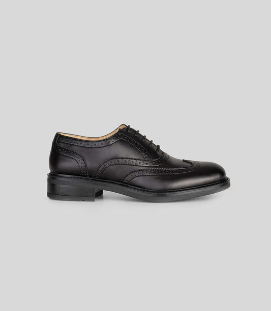 Vegan Oxford Brogue - Woman with broguing detail and Blake construction, ideal for office and casual wear.