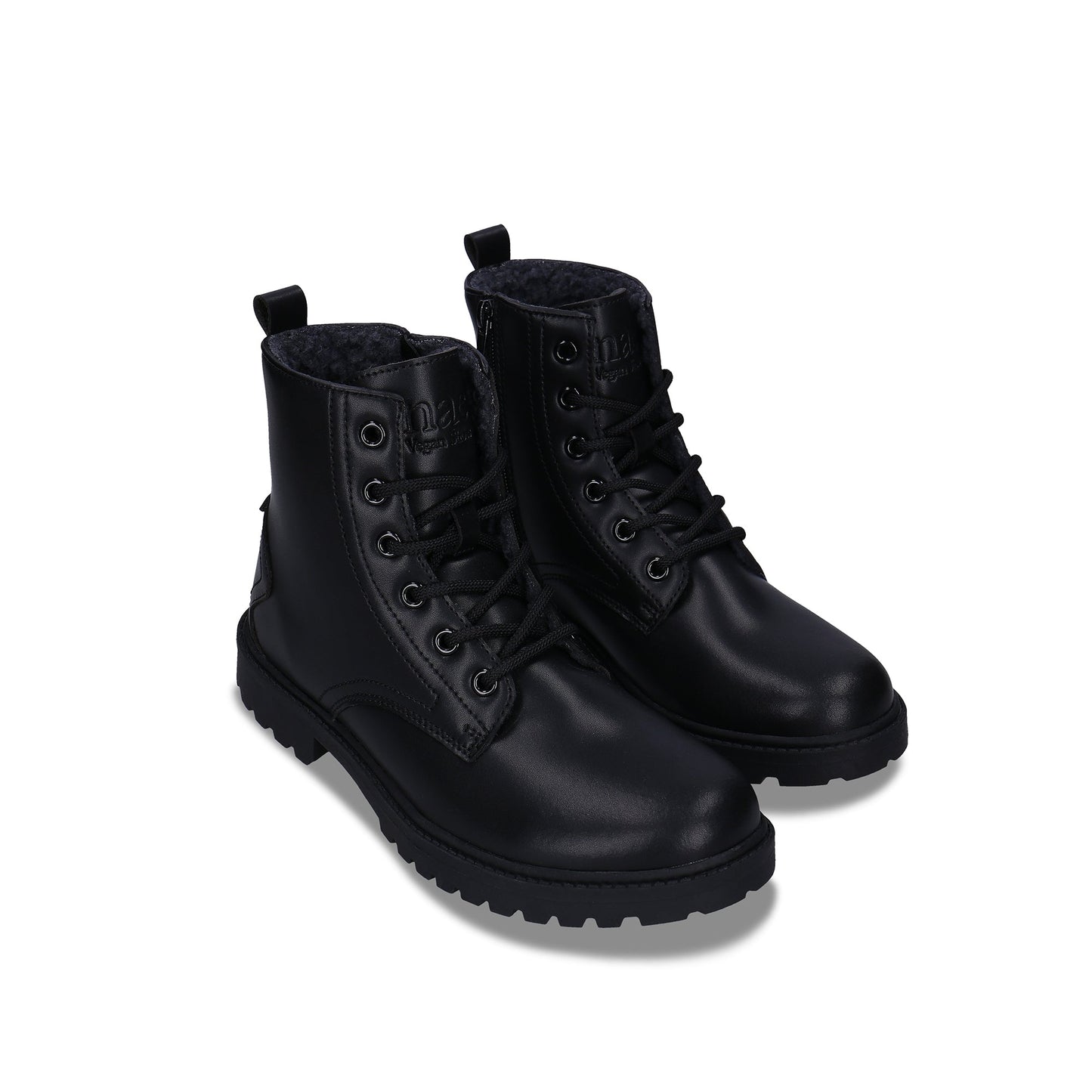 Lace up boots crafted from vegan leather with rubber soles | NAE Footwear
