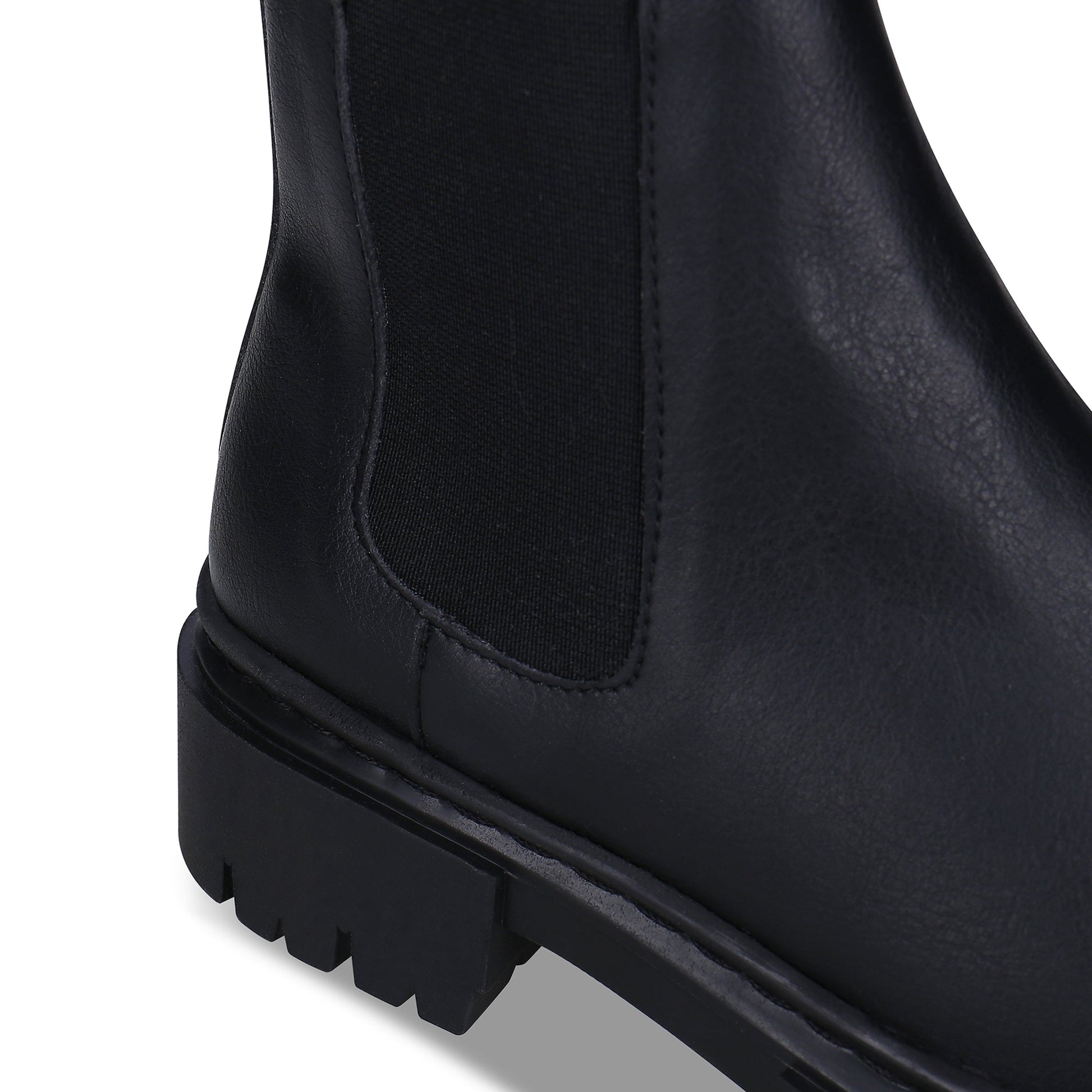 close view chelsea black boots spandex elasthane elastic panel | NAE Shop