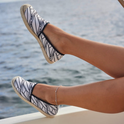 EVITA COTTON PRINTED ESPADRILLE X COLORBLIND PATTERNS