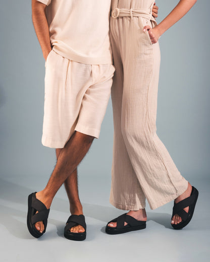 vegan slip on open shoes