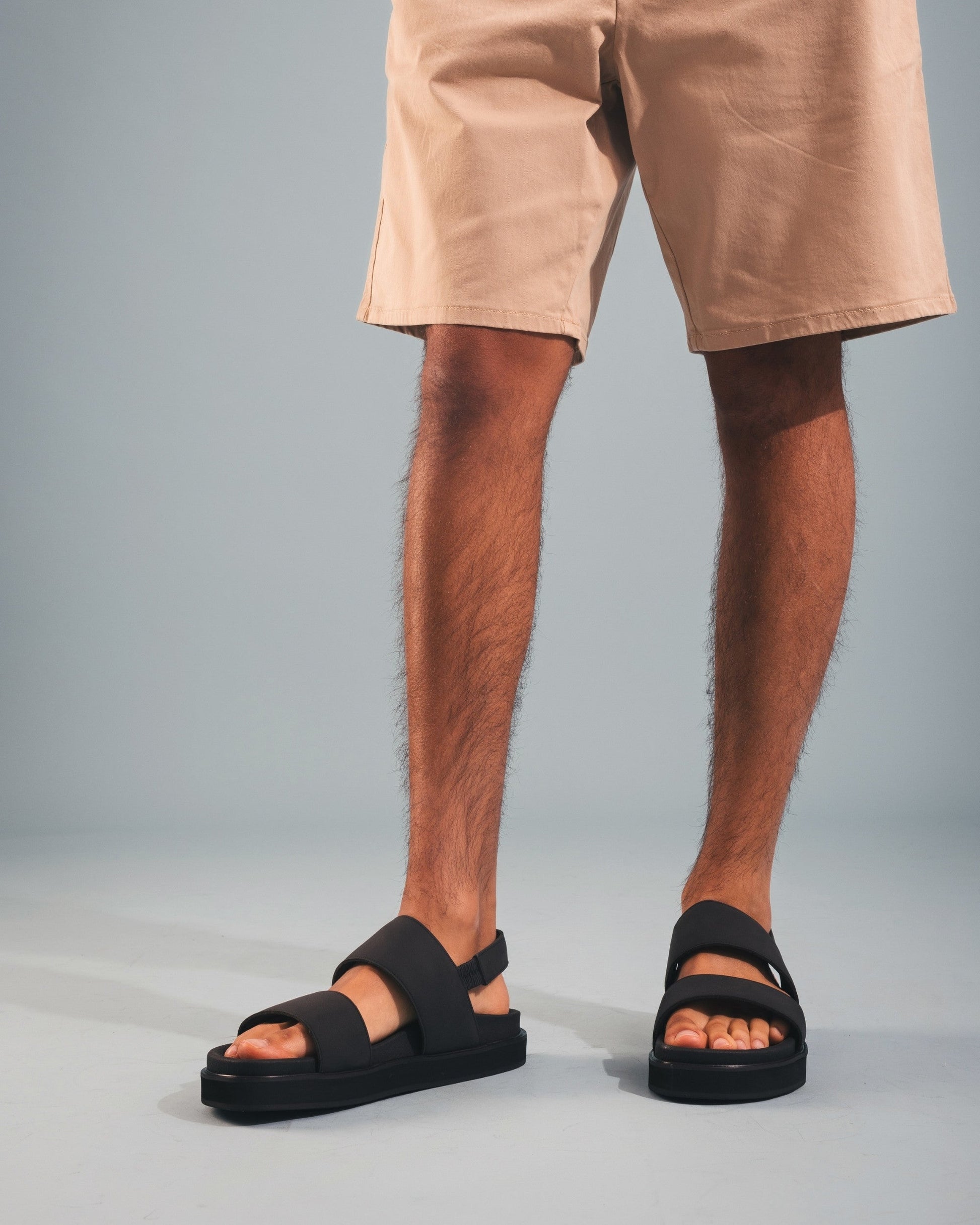 Vegan unisex sandals flats slingback ankle strap padded