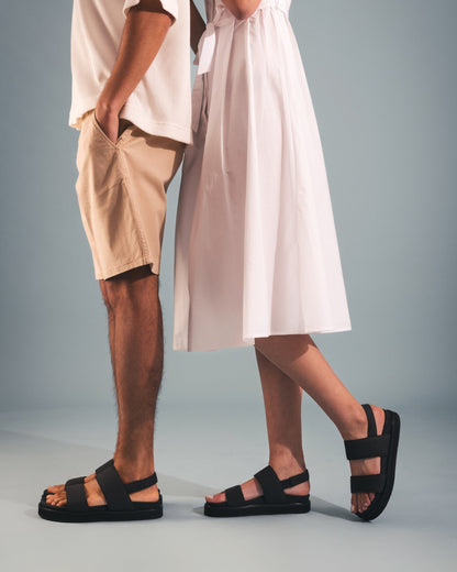 Vegane Unisex-Sandalen gepolstert flache verstellbarer Riemen