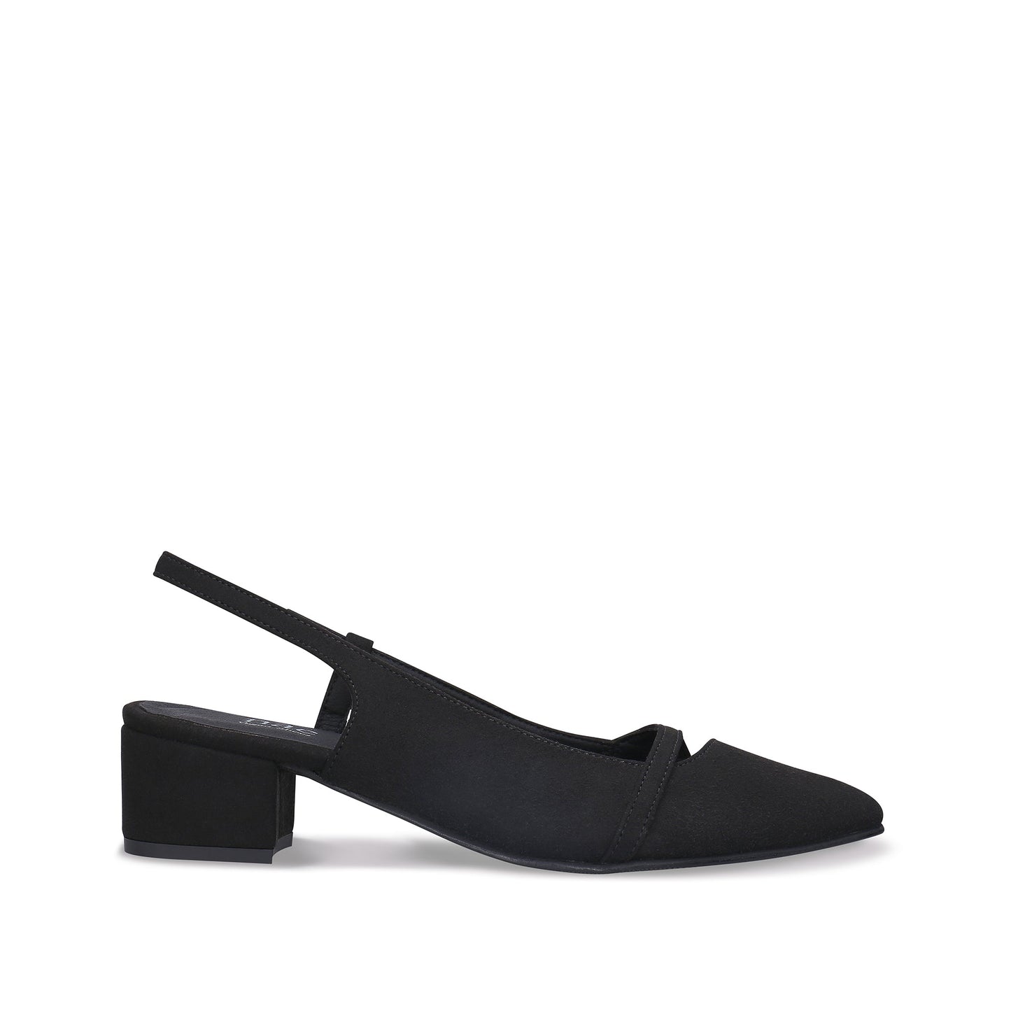 Escarpins femme noirs végans talon carré bride arrière pointu élégant confort