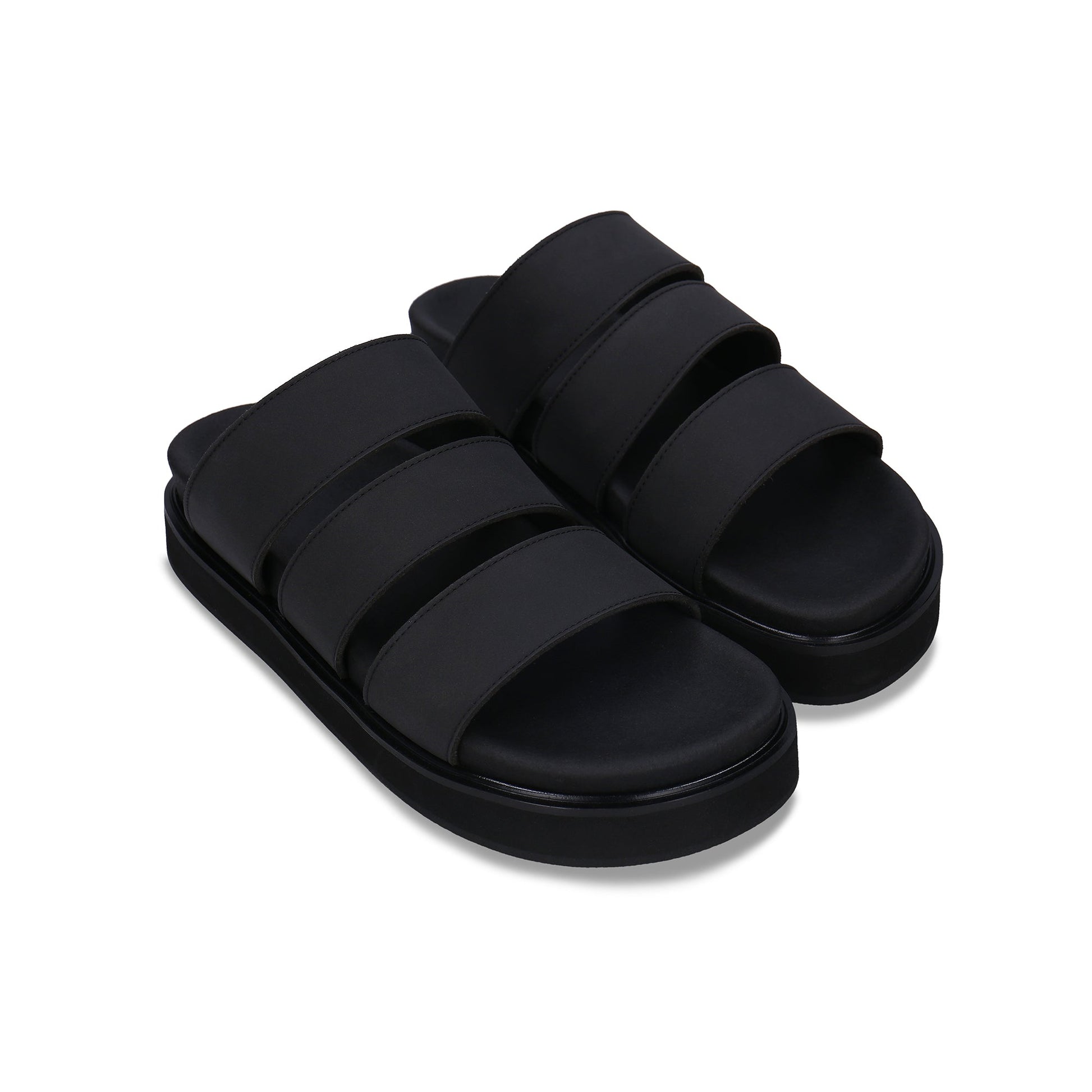 gepolstert Sschwarz Sandalen | NAE Vegan Shoes