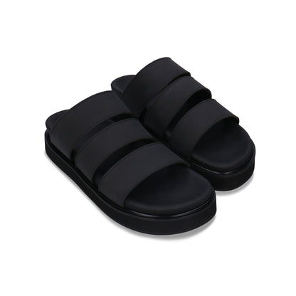 gepolstert Sschwarz Sandalen | NAE Vegan Shoes