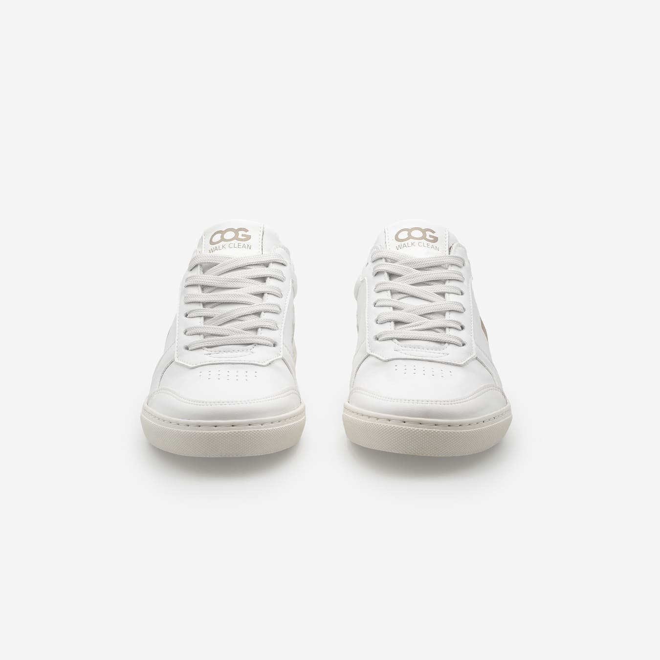 Baskets sneakers végan et écologique cuir végétal blanche beige - Topsy Cog