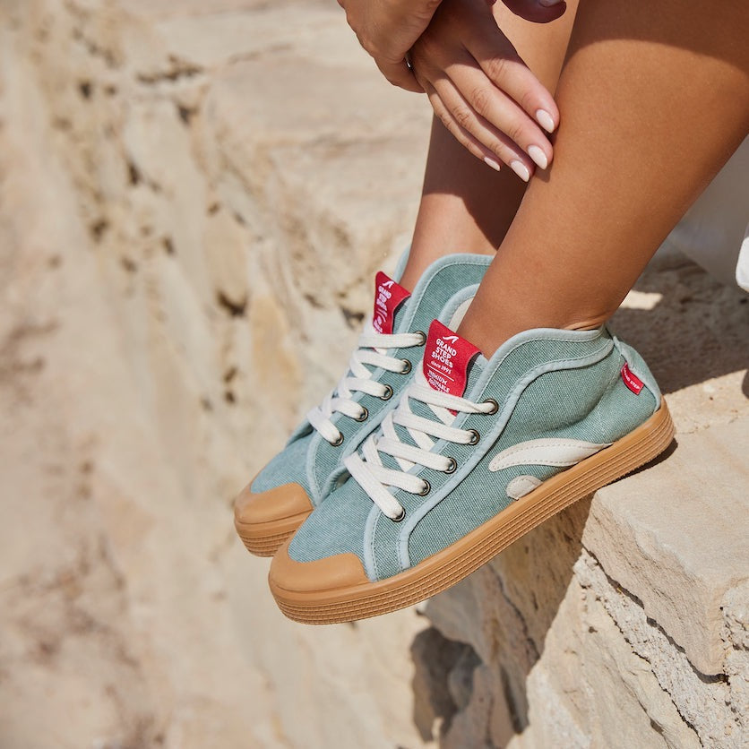 TAYLOR ORGANIC SNEAKER SEAGREEN WASHED
